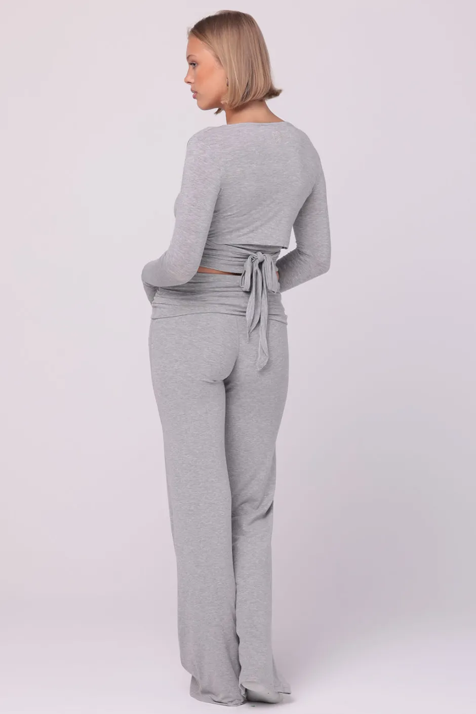 SASKI Tops | Angelina Wrap Top | Heather Grey HeatherGrey