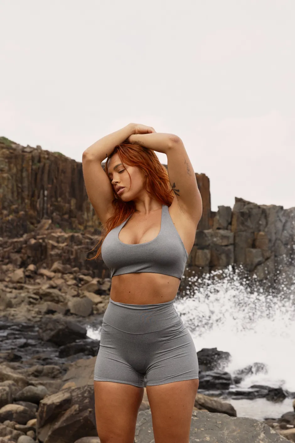 SASKI Sports Bras | Halter Bra | Charcoal