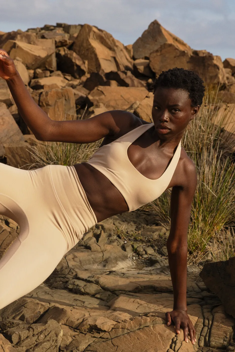 SASKI Sports Bras | Halter Bra | Nude