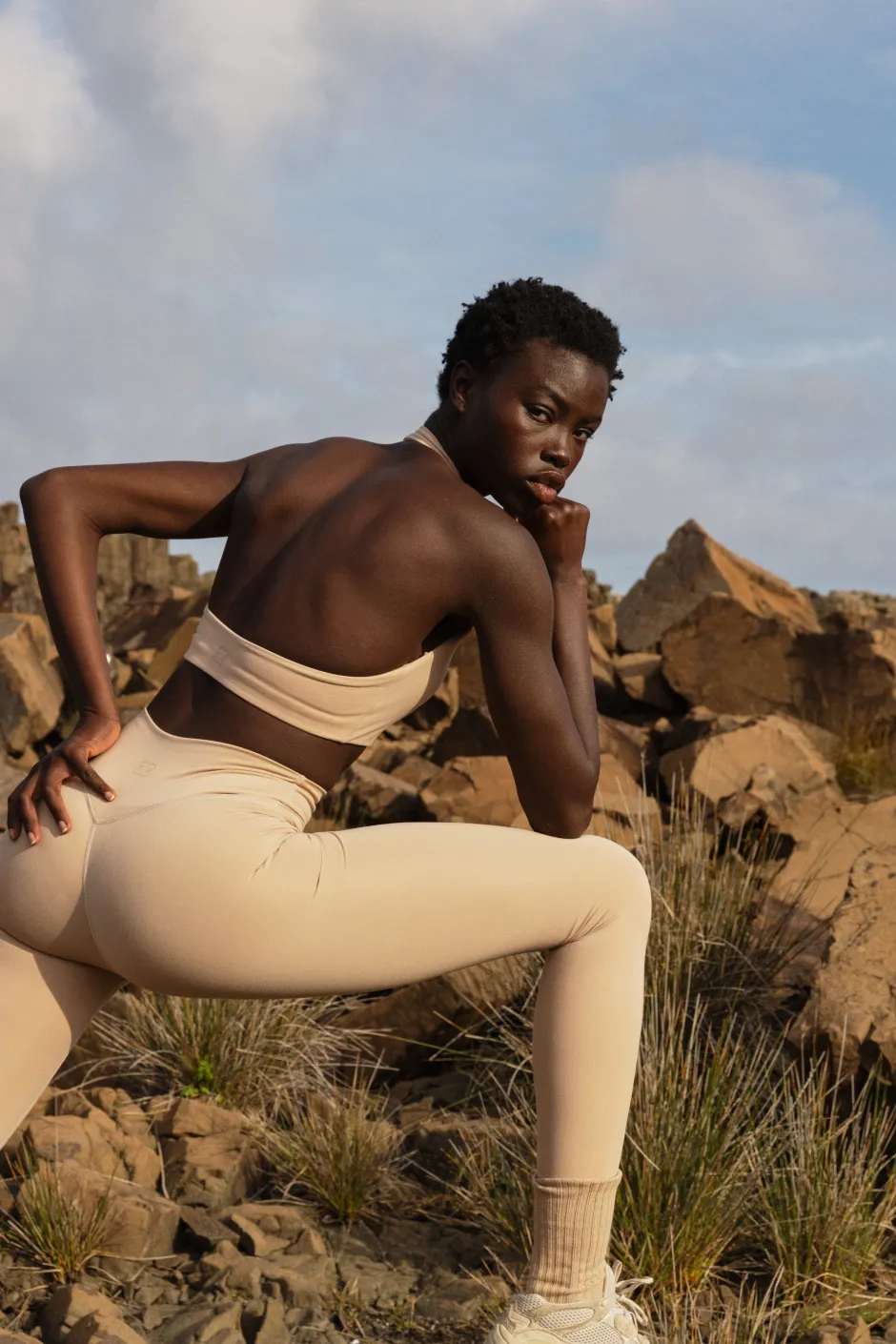 SASKI Sports Bras | Halter Bra | Nude