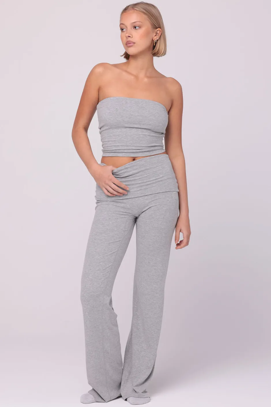 SASKI Tops | Lounge Bandeau | Heather Grey HeatherGrey