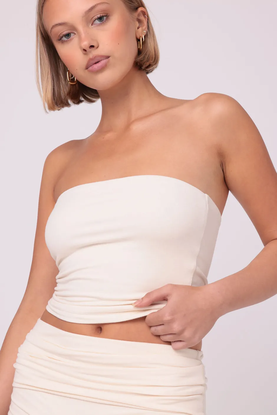 SASKI Tops | Lounge Bandeau | Vanilla